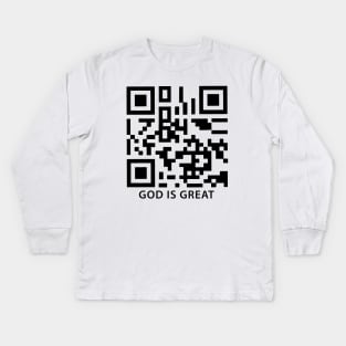 God is Great Qr Code Kids Long Sleeve T-Shirt